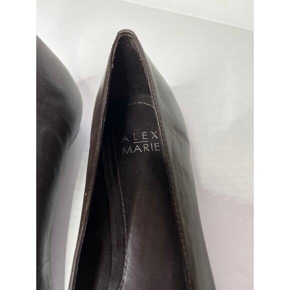 Alex Marie brown‎ leather bow trimmed ballet slippers 7 1/2 M No signs of wear - Picture 3 of 4